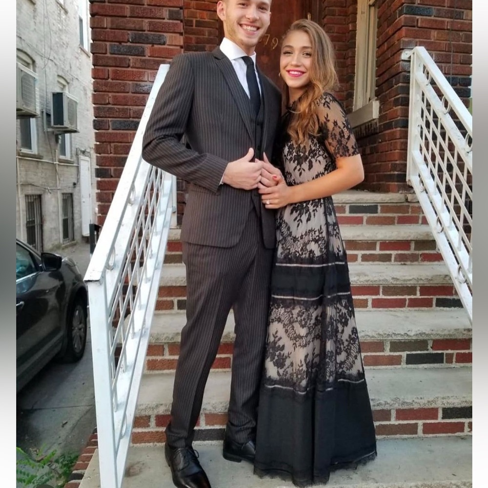 Black lace gown